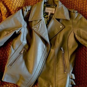 BCBG Grey small leather jacket